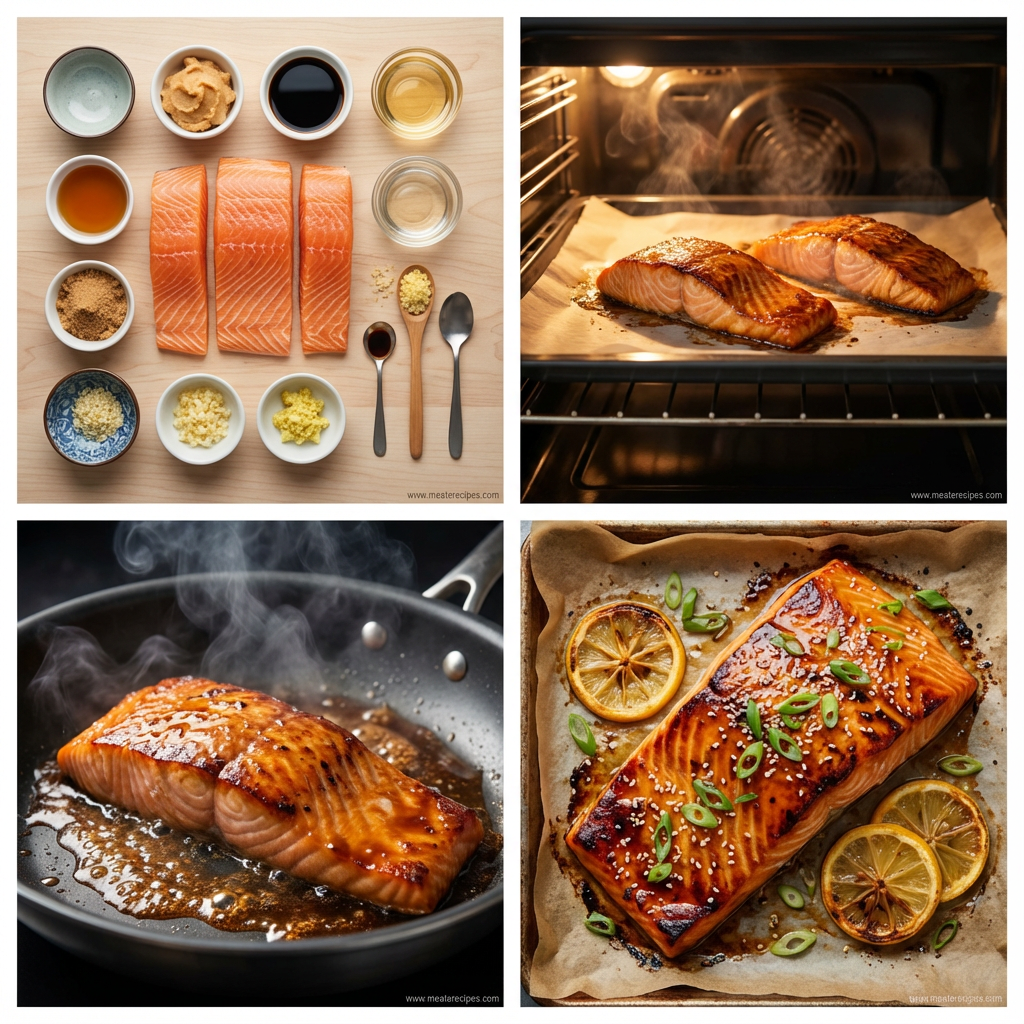Baked Miso Glazed Salmon