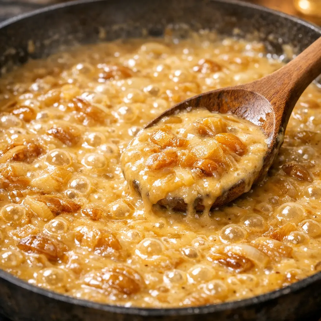 Rich onion gravy for smothered chicken thighs recipe