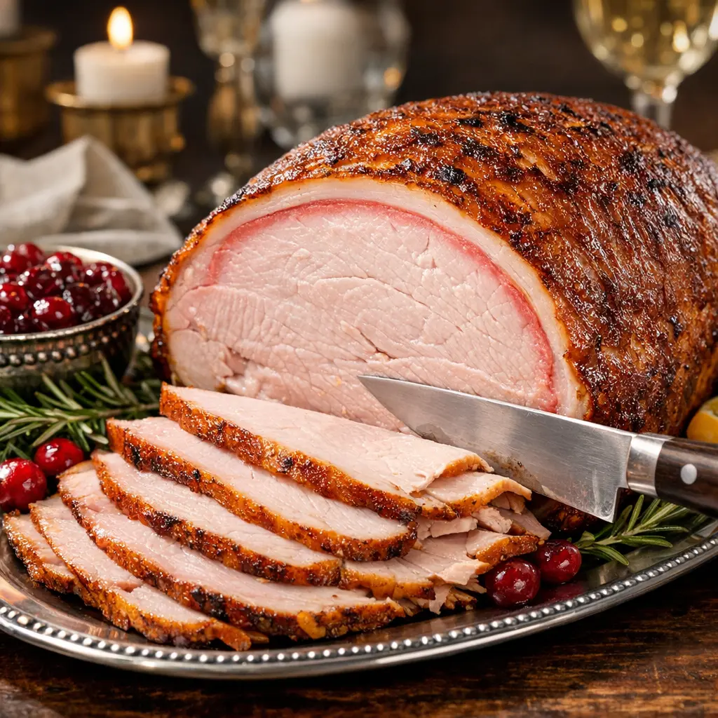 Sliced juicy smoked turkey breast perfect for holidays