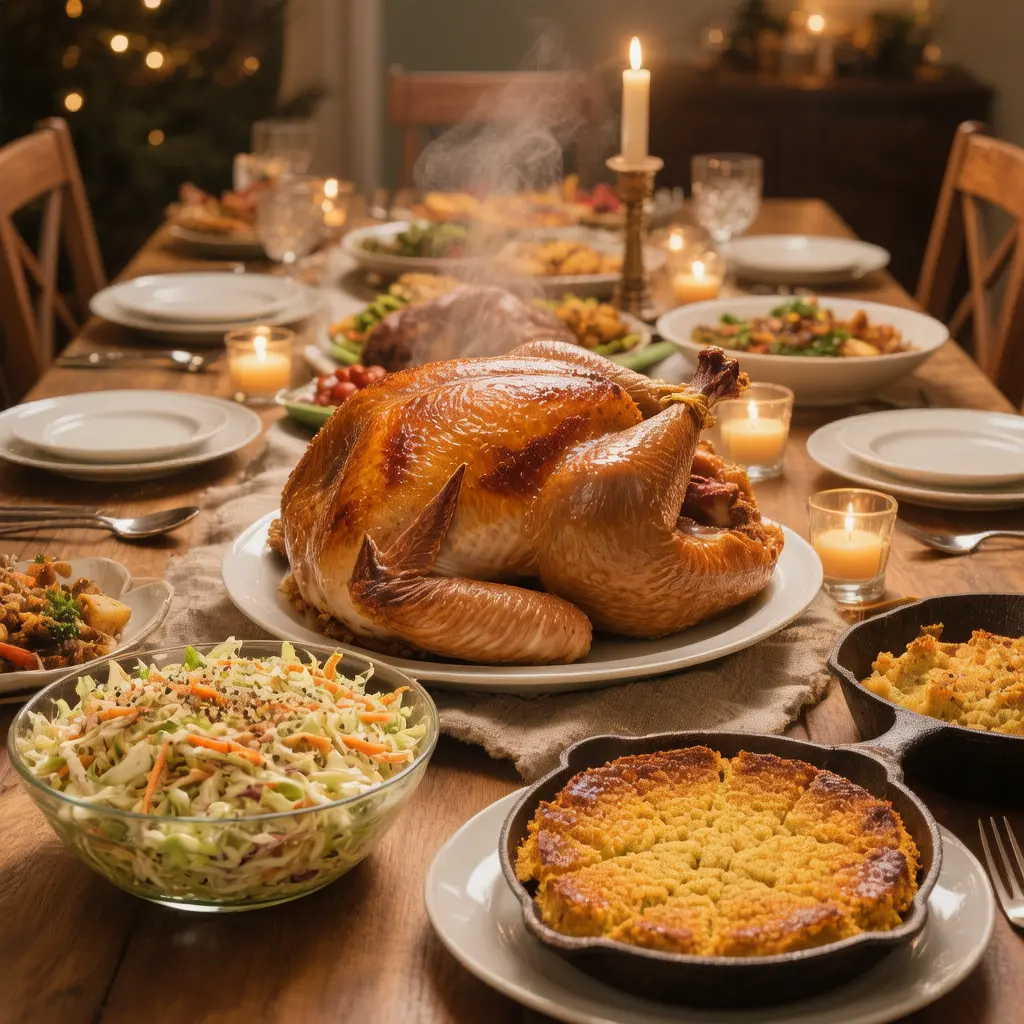 Smoked turkey breast holiday feast table inspiration