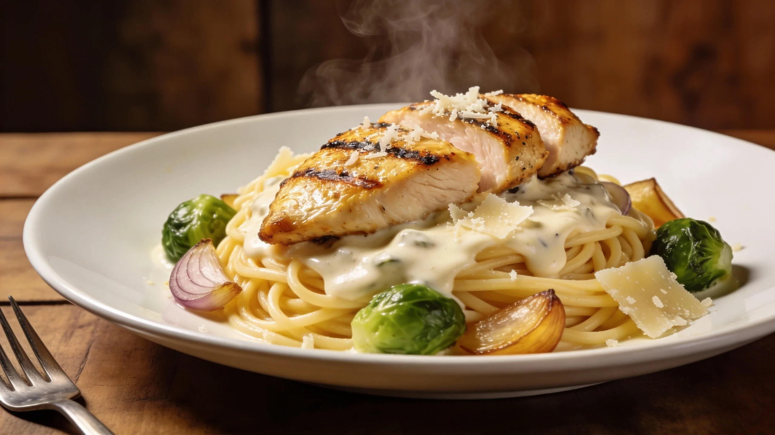 Grilled Chicken Carbonara