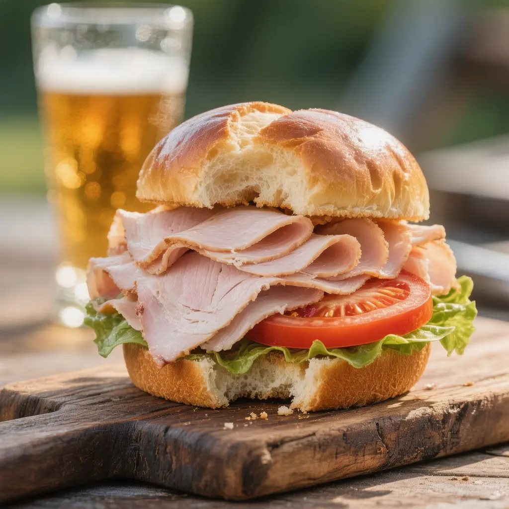 Delicious smoked turkey breast sandwich serving idea