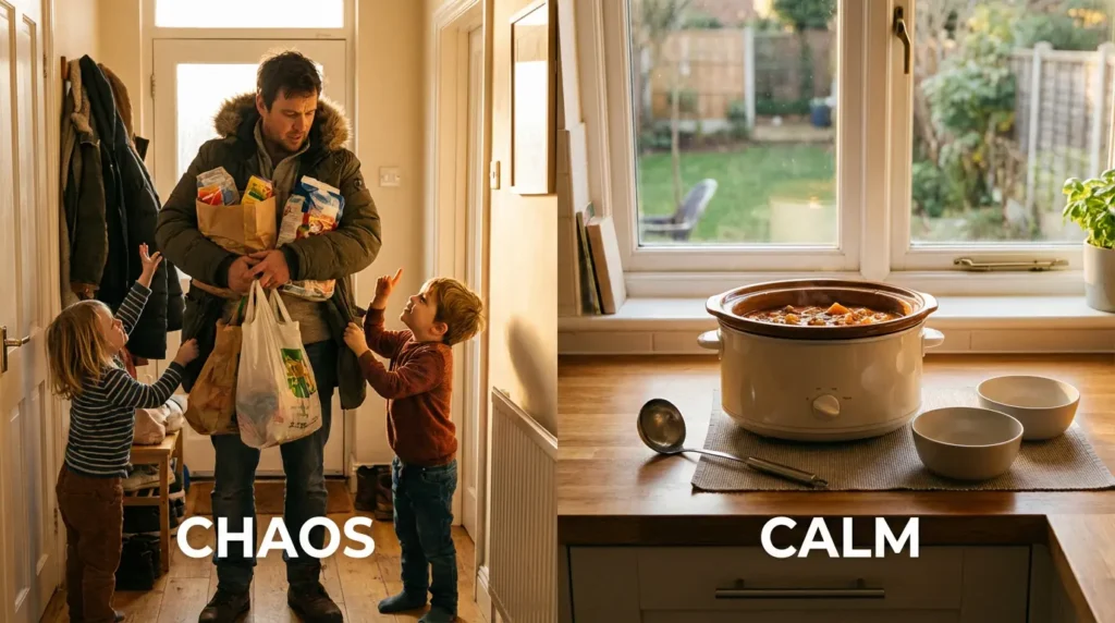 Slow cooker hamburger beef dinner saving time for busy families