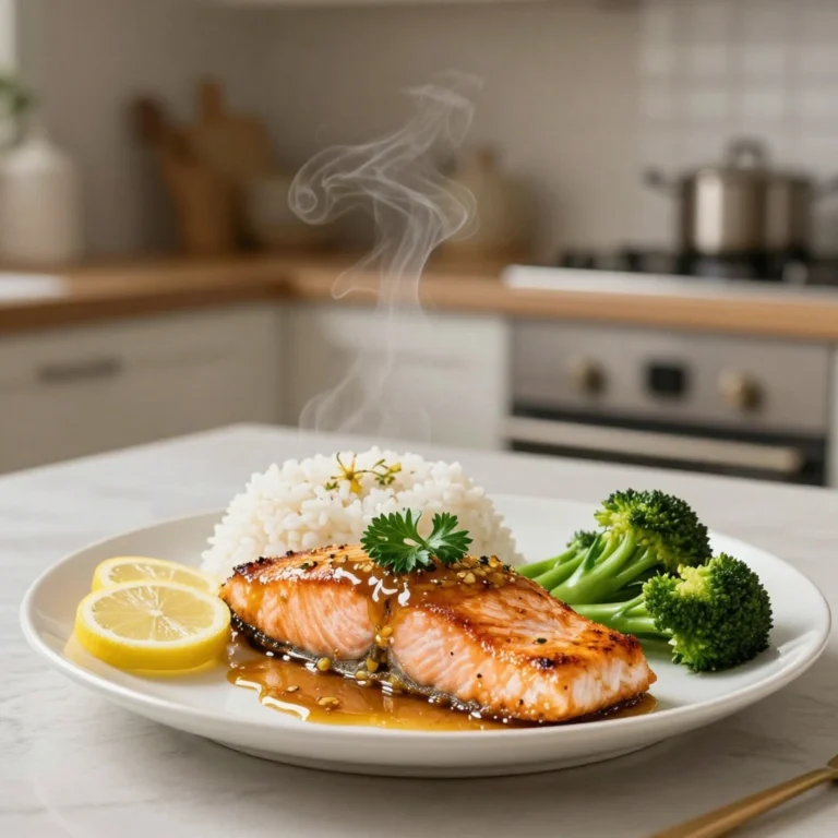 Delicious honey salmon recipe glazed with garlic and lemon