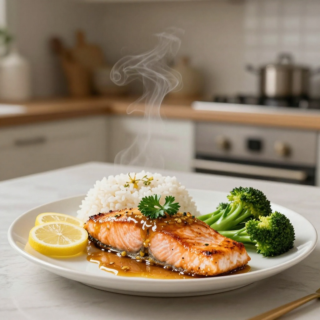 Delicious honey salmon recipe glazed with garlic and lemon